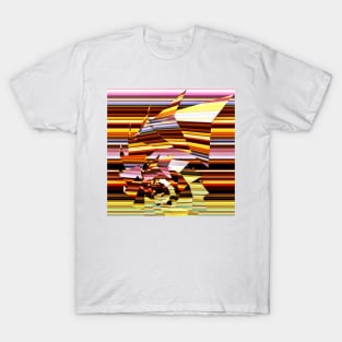 Fractured Spiral on Stripes T-Shirt